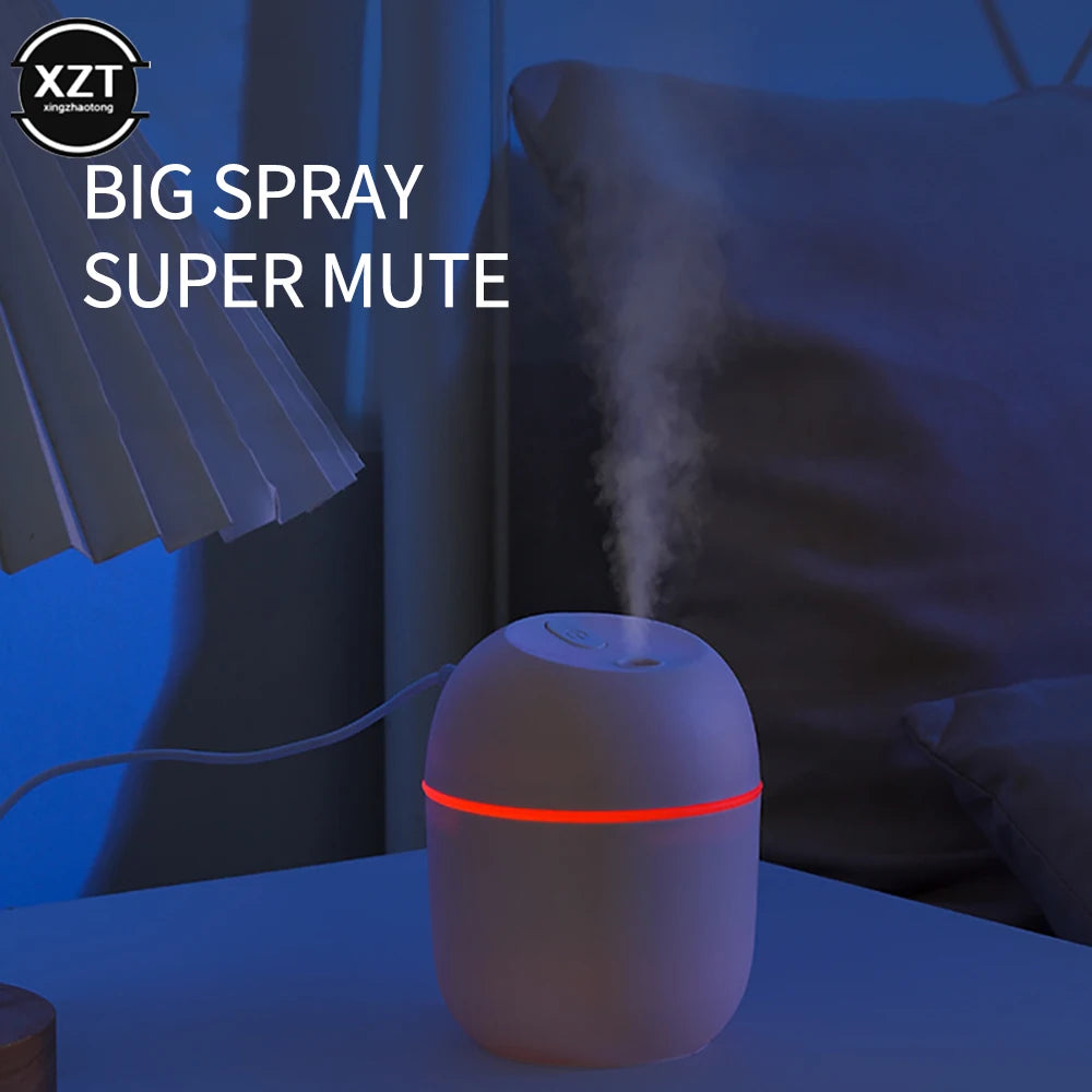 Portable Mini Air Humidifier USB Humidifier 200ml for Home Car Office with LED Night Lamp